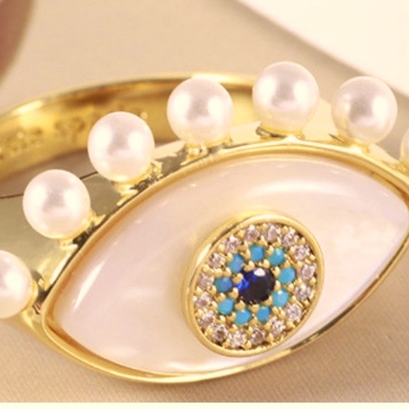 Kate spade gold Evil eye Ring size 8 - Picture 6 of 10